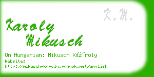 karoly mikusch business card